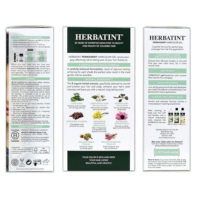Herbatint Permanent Haircolor Gel, 7C