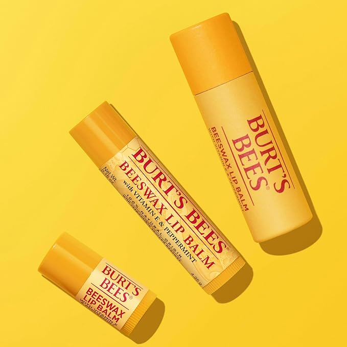 Burt's Bees Lip Balm - Original Beeswax 12 Count Pack in Bulk, Lip Moisturizer With Responsibly Sourced Beeswax, Tint-Free, Natural Origin Conditioning Lip Treatment, 12 Tubes, 0.15 oz
