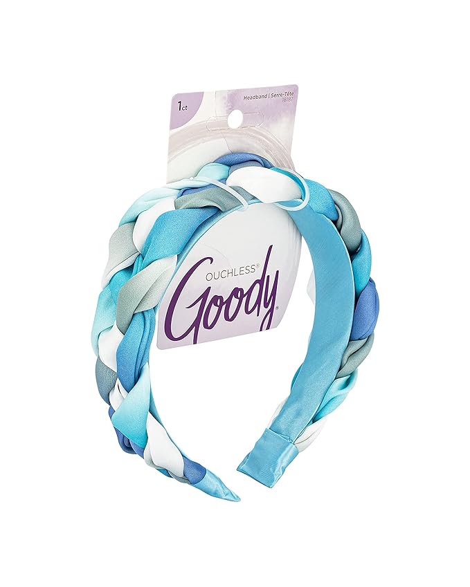 Goody Ouchless Headband For All Hair Types - Watercolor, Blue - Comfort Fit for All-Day Wear - Beautiful Design for Instant Style - Pain-Free Hair Accessories for Women, Men, Boys & Girls