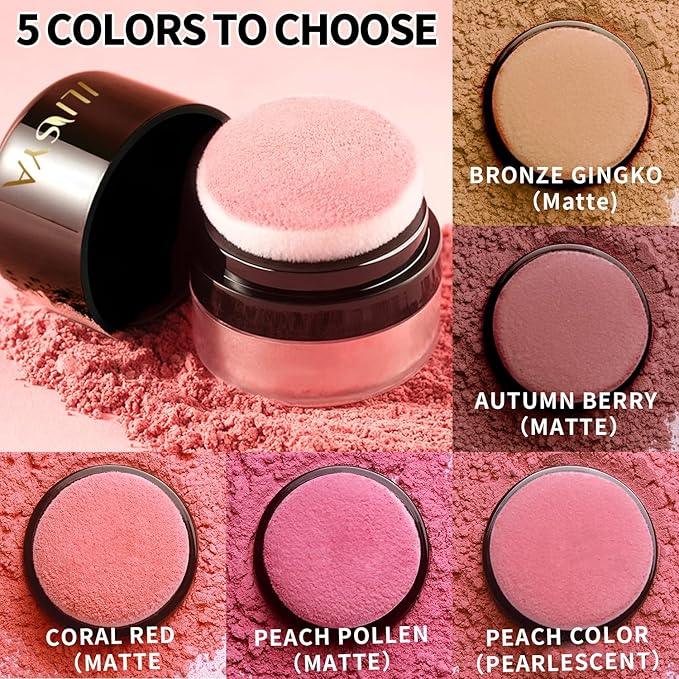 Face Blush Powder Makeup Soft Mushroom Blush for (Autumn Berry)