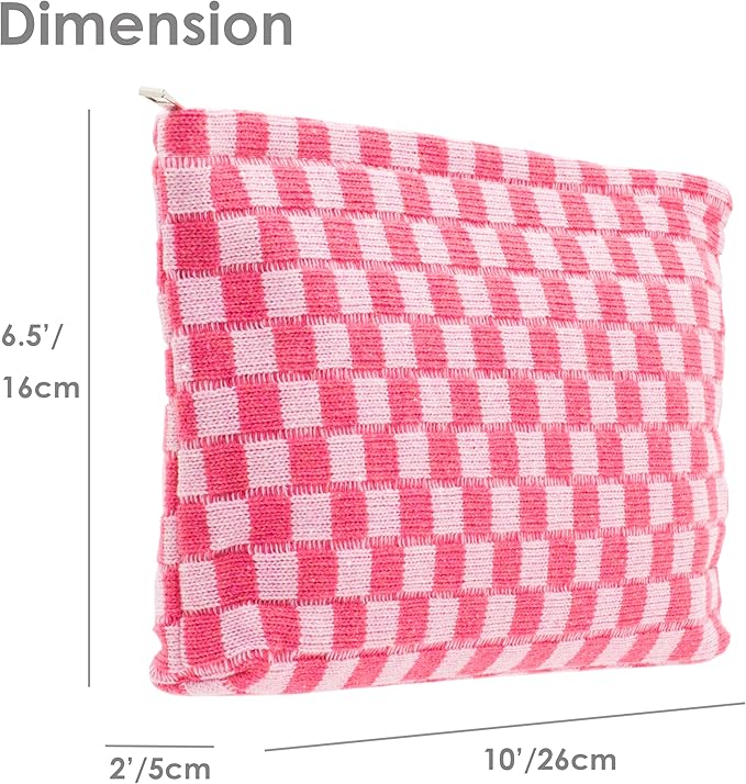 Pazimiik knit checkered makeup bag
