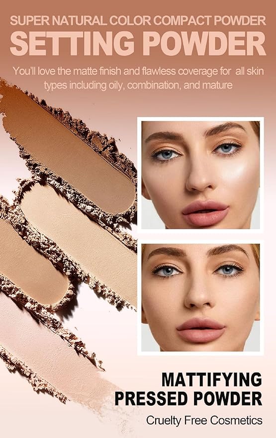 MAEPEOR Pressed Powder 8 Colors Oil Control Matte Natural Beig)