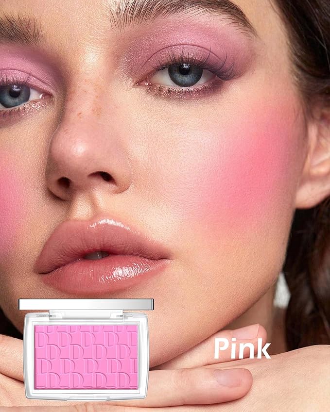 Pink Powder Blush Palette, Matte Powder Makeup Blush Enhancing -#Pink