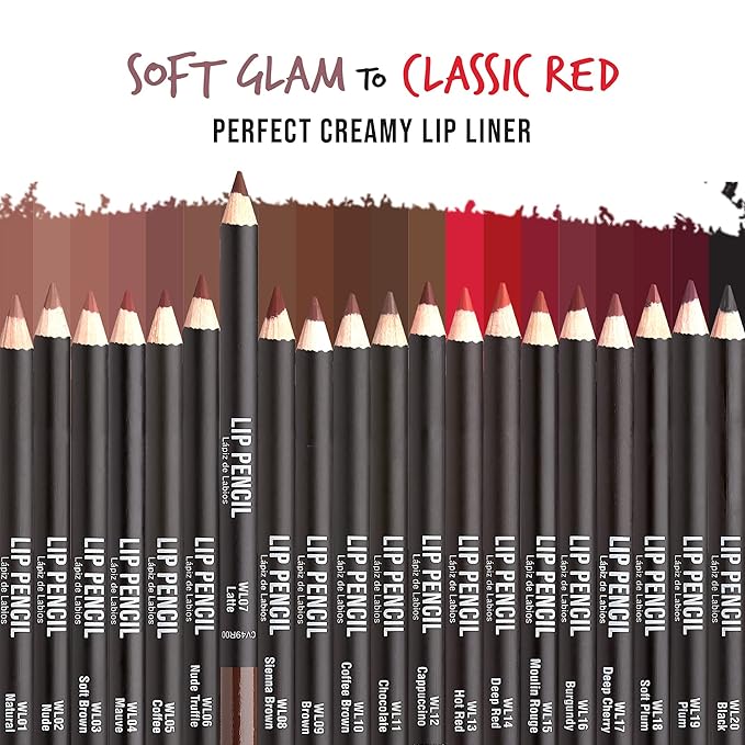 Professional Slim Lip Pencil, Creamy Soft Lip Liner, Smooth Long-Lasting Rich Lip Color, Natural Lip Makeup, Water-Resistant Lip Crayon (Latte)