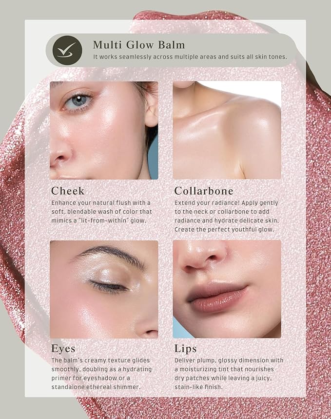 Multi Glow Balm, Cream Blush for Cheeks, Blush Balm Face Makeup, Radiant Finish, Hydrating, Creamy, Lightweight & Blendable Color, Face Makeup, 0.63 Oz