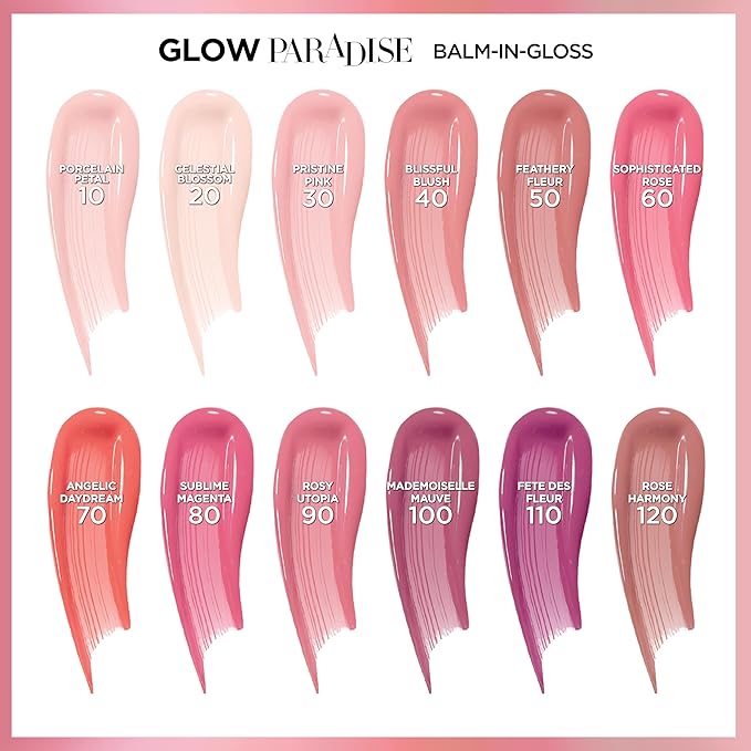 L'Oreal Paris Glow Paradise Hydrating Tinted Lip Balm-in-Gloss with Pomegranate Extract & Hyaluronic Acid, Ultra-Gentle, Non-Sticky Formula, Sublime Magenta, 0.23 fl oz