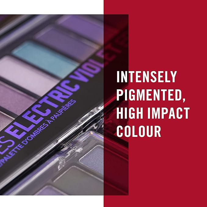 Rimmel London Magnif'Eyes Eyeshadow Palette, 12 Shades, Blendable Formula, Versatile, 008, Electric Violet, 0.5oz