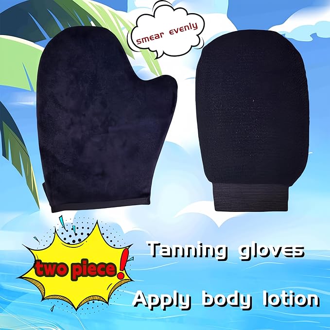 Tanning Mitt, Ultra Soft Tanning Glove for Self Tan with Thumb - Self Tanner Mitt Applicator - Tanning Mitts - The Best Choice for Self Tanner Mitt and Tanning Glove, Ideal for Beach and Poolside