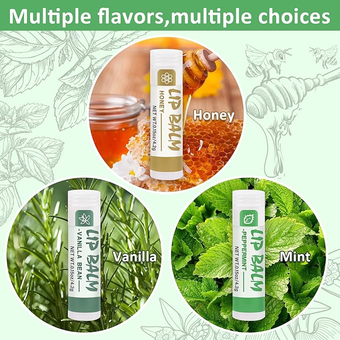 24 Pack Lip Balm Bulk, Vanilla