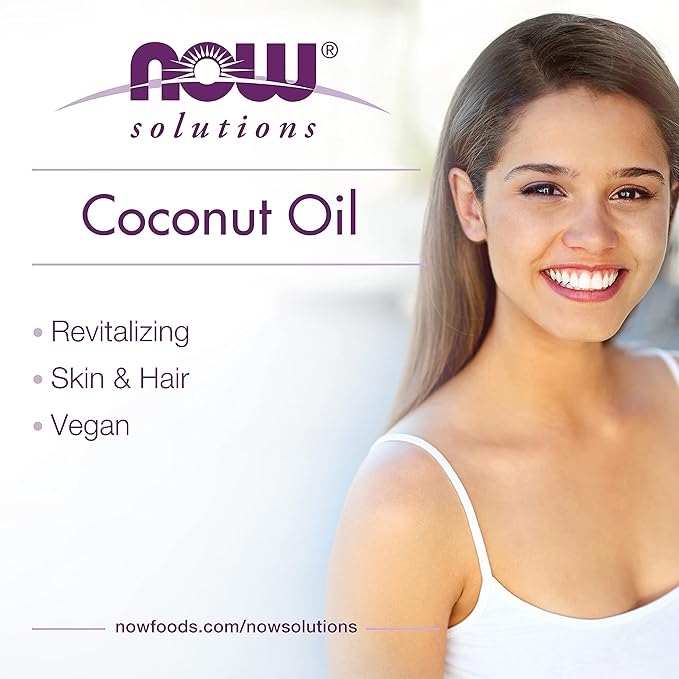 NOW Foods Solutions, Liquid Coconut Oil, Light and Nourishing, Promotes Healthy-Looking Skin and Hair, 4-Ounce