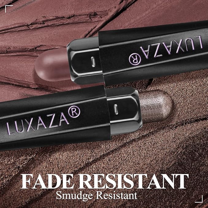 6PCS Cream Eyeshadow Stick Makeup Sets, Metallic And Matte Shimmer Eye Shadow Eye Brightener Stick Pencil Crayon, B02-Fall Brown