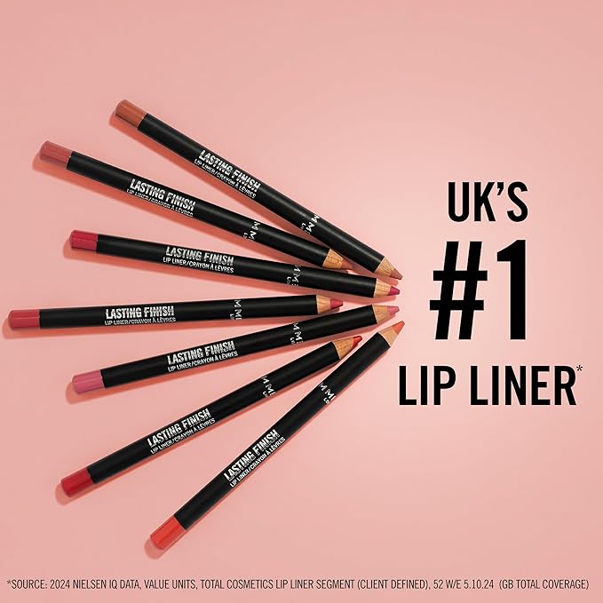 Rimmel Lasting Finish 8HR Soft Lip Liner Pencil - Vibrant, Blendable Formula to Lock Lipstick in Place for 8 Hours - 505 Red Dynamite, .04oz
