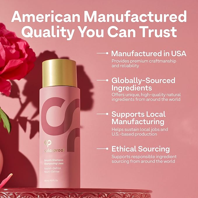 ColorProof Smooth Shampoo 32 Fl. Oz. Smoothing Anti-Frizz Shampoo with with a Frizz-Fighting, Gentle, Cleansing, Hydrating Color-Protection Formula for Color Treated Hair, White Tea Scent