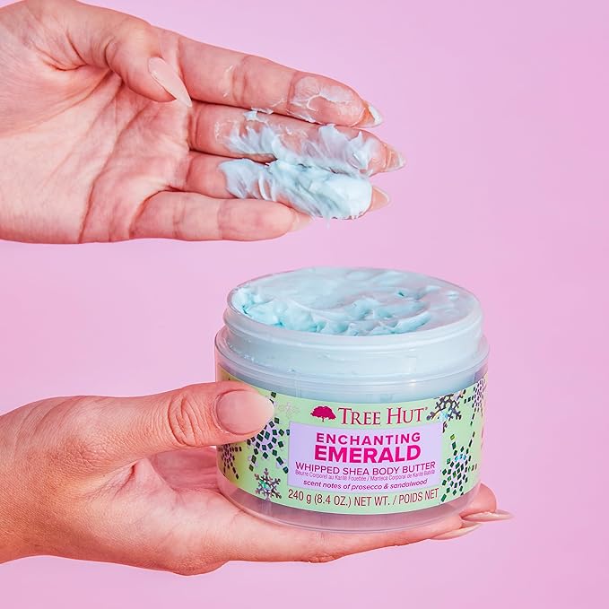 Tree Hut Enchanting Emerald Whipped Shea Body Butter | Long-lasting Hydration Leaves Skin Feeling Soft & Moisturized | Limited Edition Holiday | 8.4 fl oz.