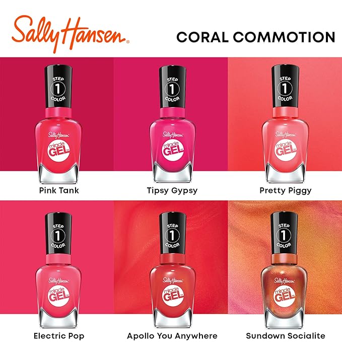 Sally Hansen Miracle Gel™, Frill Seeker, Long Lasting, Gel-Like Formula, No UV Lamp Needed, Pink Nail Polish