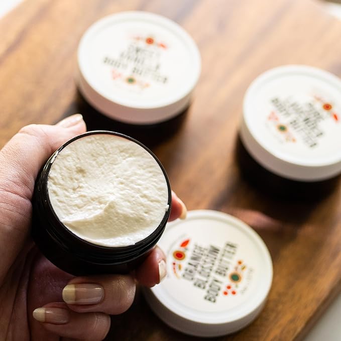 Travel Size Body Butter Set w/Orange Blossom, Lavender & Sweet Vanilla Body Creams - TSA Approved Travel Size Products, Mini Purse Essentials Items Women - Travel Lotion 3x2oz Jars