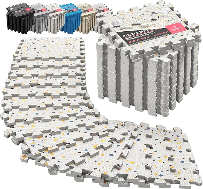 Gym Flooring Set - Interlocking EVA Soft Foam 18 Pieces