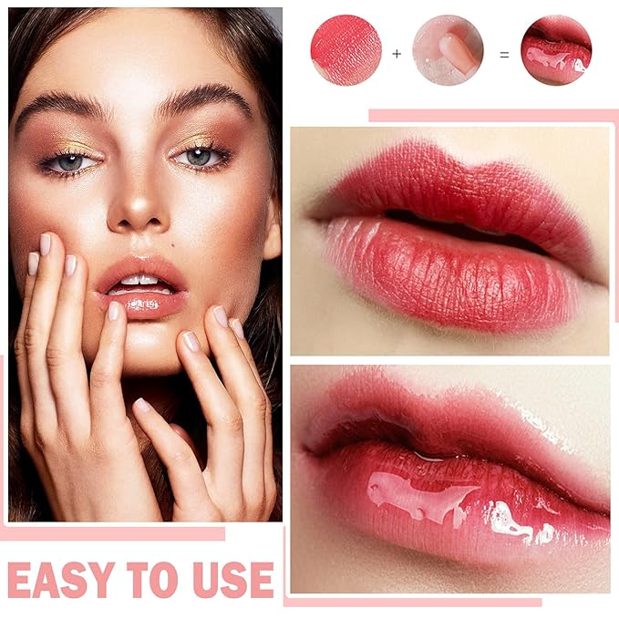 Plumping Lip Oil Lip Glow Oil Lip Gloss Oil Lip Stain Long Lasting Hydrating Non-sticky Big Brush Head Glitter Shine Clear Lip Oil Tinted for Lip Care and Dry Lips -012 Rosewood