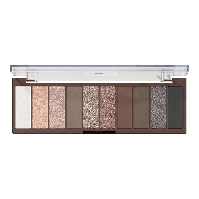 e.l.f. Perfect 10 Eyeshadow Palette, Ten Ultra-pigmented Nude Shades, Blendable Formula, Vegan & Cruelty-free, Everyday Smoky (Packaging May Vary)