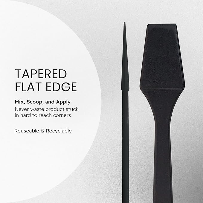 100 Pieces Cosmetic MakeUp Disposable Plastic 2.5" Spatulas For Skin Care Facial Cream Mask Spatula (BLACK)