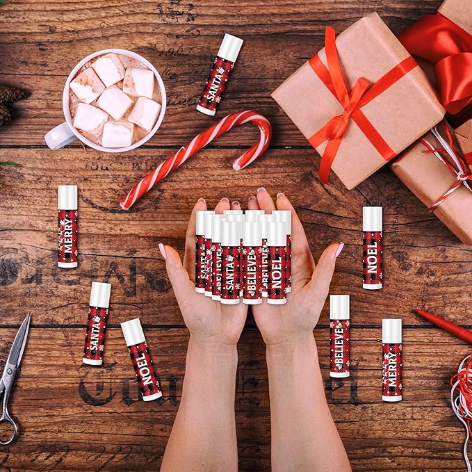 Sosation 80 Pcs Christmas Flavored Lip Stocking