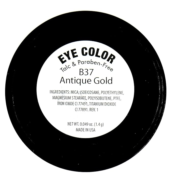 Antique Gold Carmel Bronze Shimmer Pressed Powder Single Vegan Eyeshadow; Talc, Paraben & Cruelty Free