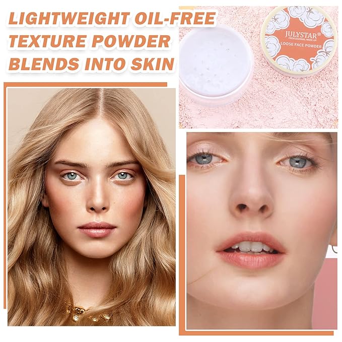 2PCS Setting Powder Loose Face Powder Matte Soft