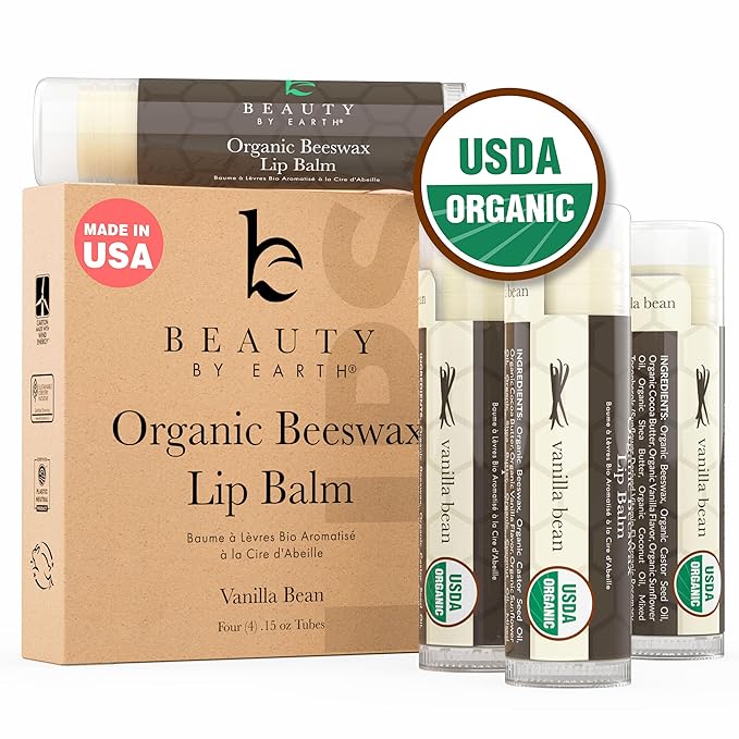 Organic Lip Balm - 4 Pack