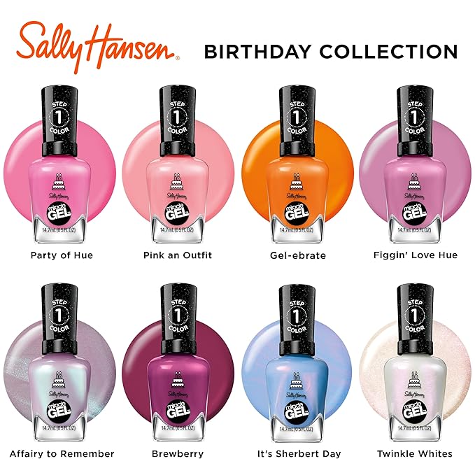 Sally Hansen Miracle Gel™, One Gel of a Party Gel-ebrate, Long Lasting, Gel-Like Formula, No UV Lamp Needed, Orange Nail Polish