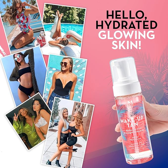 Mystic Tan Wake-Up Tan Hyaluronic Acid Overnight Moisturizer – Self-Tan Water Mousse, 5.5 fl. oz / 172 ml