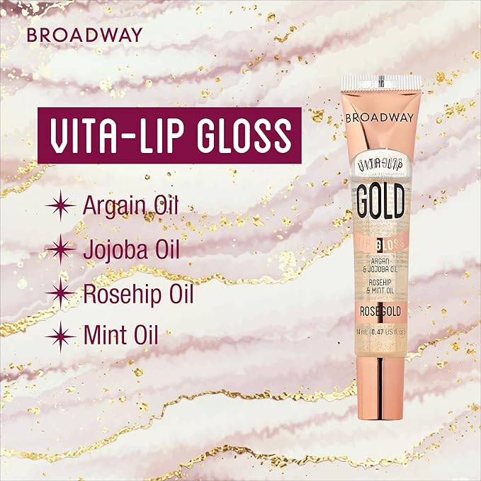 Ruby Kisses Broadway Vita-Lip Clear Lip Gloss (10 Pack), Ultra-Hydrating & Soothing Formula with Vitamins, High-Shine Non-Sticky Finish Lip Balm with Mint, Rosehip, Coconut, Mango, Argan, Honey, Shea