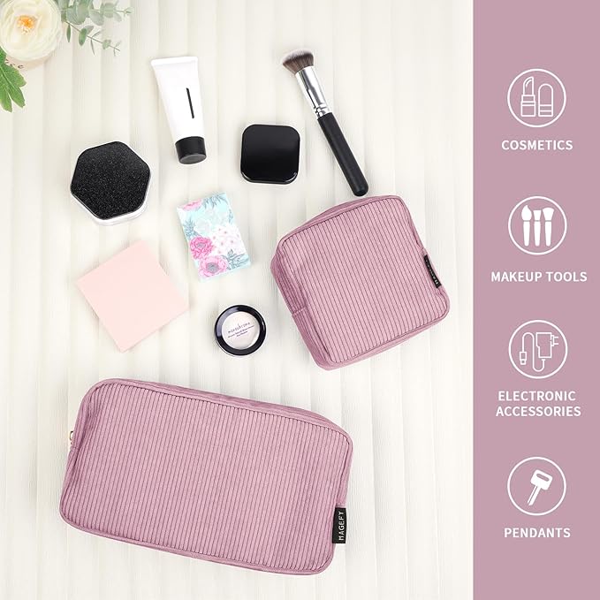 Magefy 2 pcs makeup bags