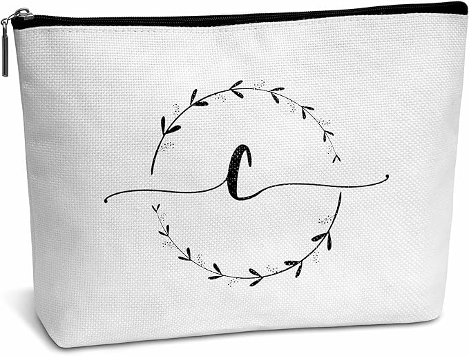 Monogram makeup bag letter toiletry
