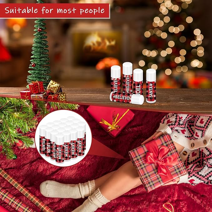 Sosation 80 Pcs Christmas Flavored Lip Stocking