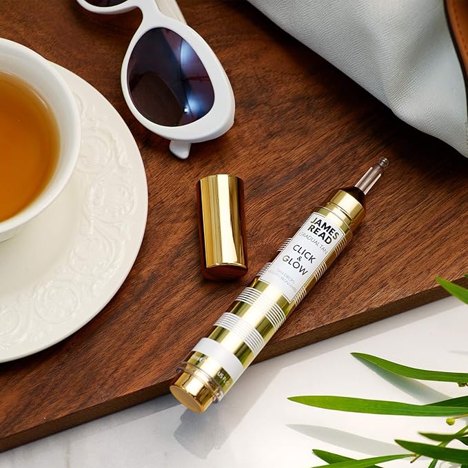 James Read Gradual Tan - Click & Glow Tan Drops 15ml, On-the-Go, Daily, Custom Tanning Booster & Extender, Easy to apply, Travel friendly, Vitamin E, Aloe Vera, Hyaluronic Acid, For all skin tones