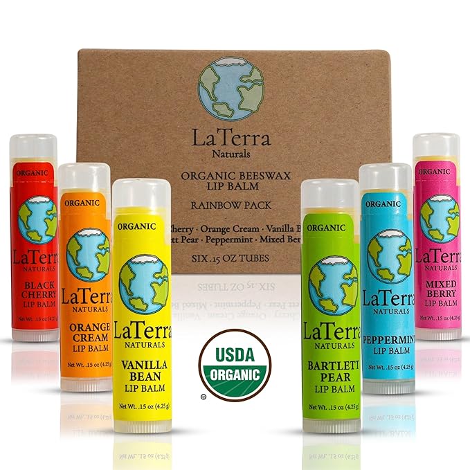 USDA Organic Lip Balm Pack of Moisturizing