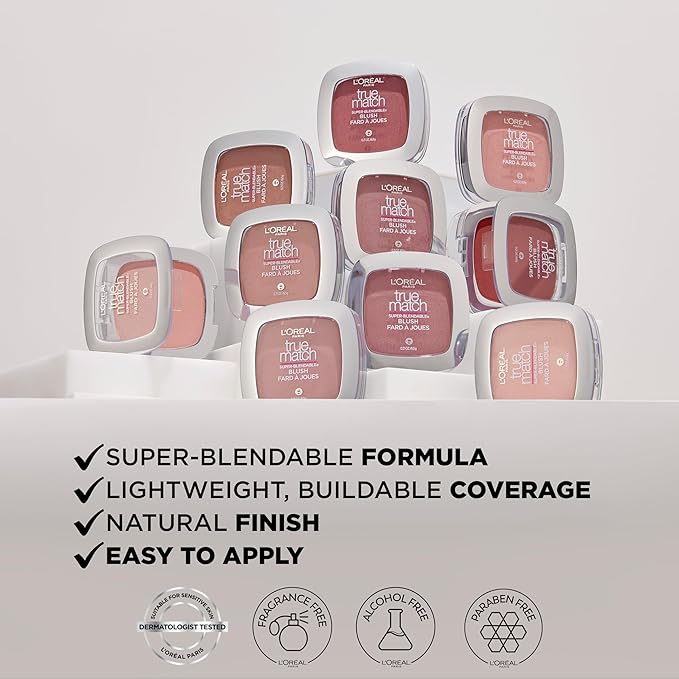 L'Oreal Paris True Match Super-Blendable Blush, Spiced Plum, 0.21 oz.