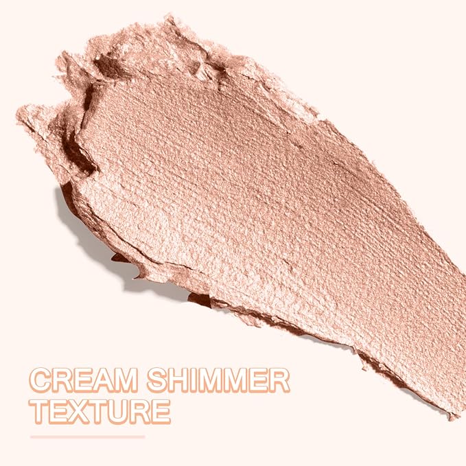 Cream Highlighter Stick, Shimmer Brightener Makeup Stick, Blendable for Women