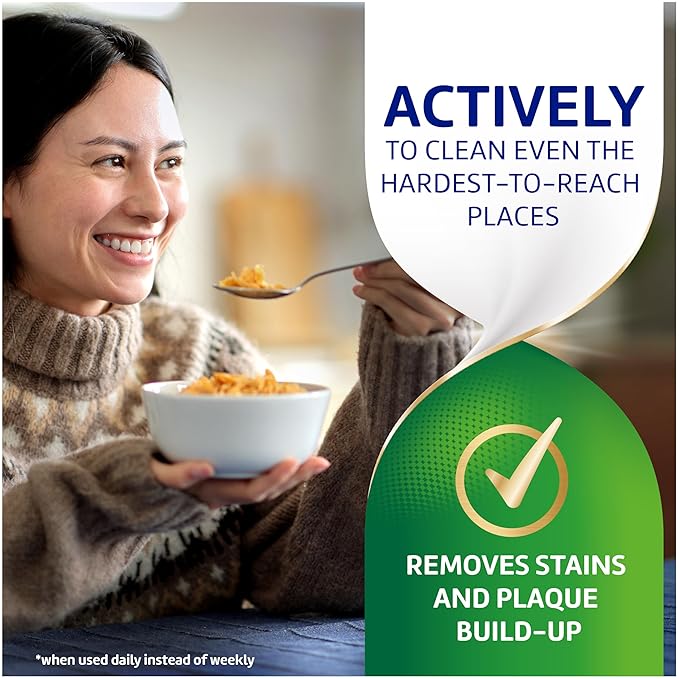 Polident Overnight Whitening Antibacterial Dental Appliance Cleanser Tablets, 60 Count