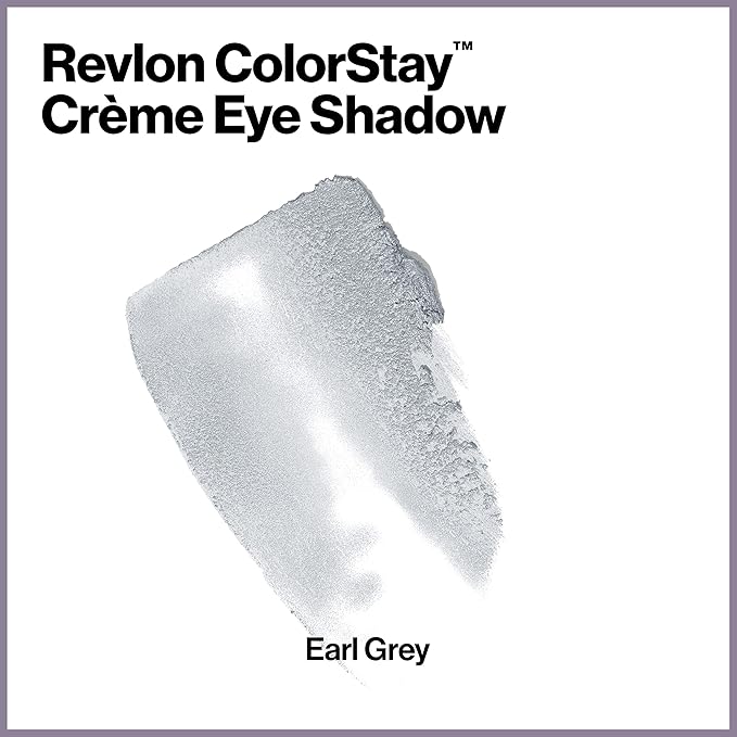 REVLON Colorstay Creme Eye Shadow, Longwear Blendable Matte or Shimmer Eye Makeup with Applicator Brush in Silver, Earl Grey (760), 0.18 Ounce (Pack of 1)