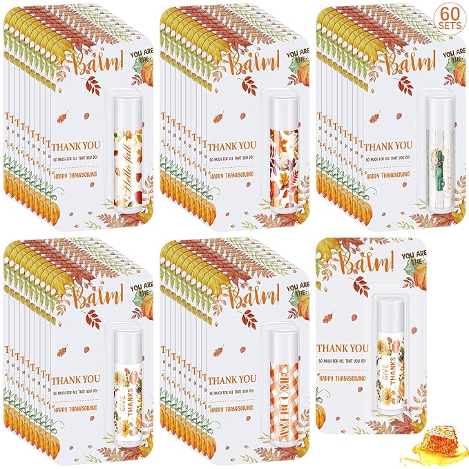 60 Pcs Thanksgiving Gifts Bulk Lip