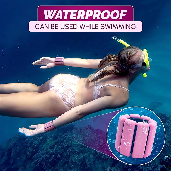 2Ct Ankle Weights for Women - Waterproof Ankle 2 Lbs