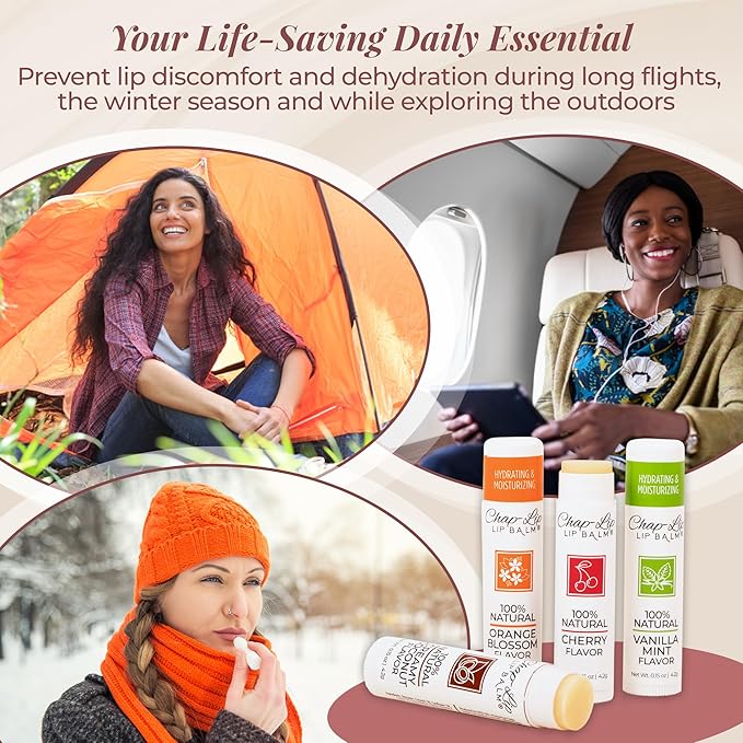 100% Natural Lip Balm Set, Hydrating Petroleum