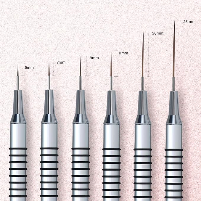 Nail art liner brushes, 6pcs