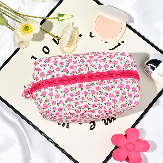 Soidram pink makeup bag floral
