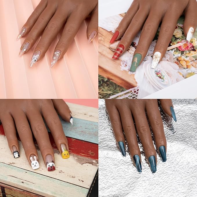 Nail silicone practice hand for