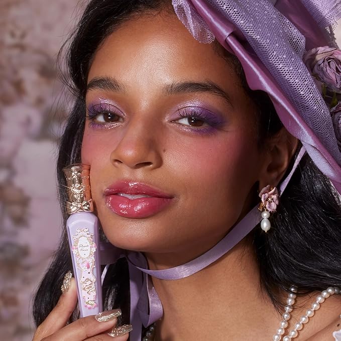 Flower Knows Violet Strawberry Rococo Glowy Lip Gloss-Moisturizing Tinted Lip Oil-Hydrating Lip Makeup for Girls&Women-Vegan & Cruelty-Free-0.12 Fl Oz,1 Count (G04 Blackberry Jam)