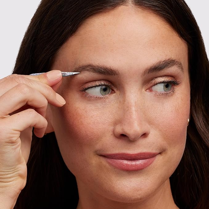 Tweezerman Hollygraphic Micro Mini Slant & Point Tweezer Set - Eyebrow Tweezers for Women and Men