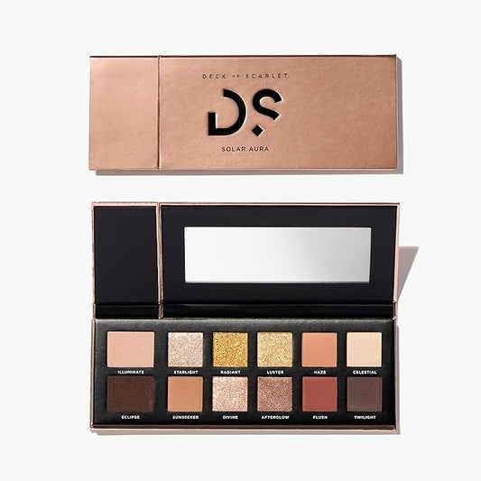Deck of Scarlet Eyeshadow Pallet - Solar Aura, Long Wearing with Saturated Color, Clean & Vegan Eyeshadow