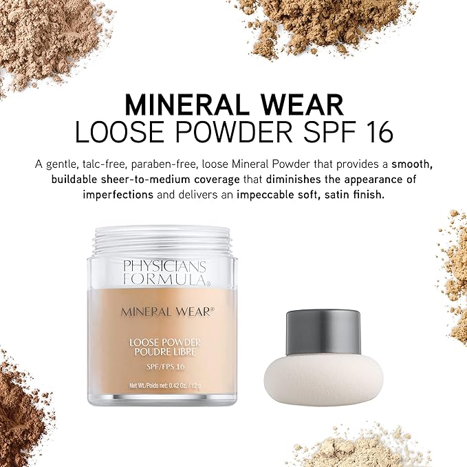 Physicians Formula Mineral Wear Talc-Free Loose Powder Medium Clinicially Tested